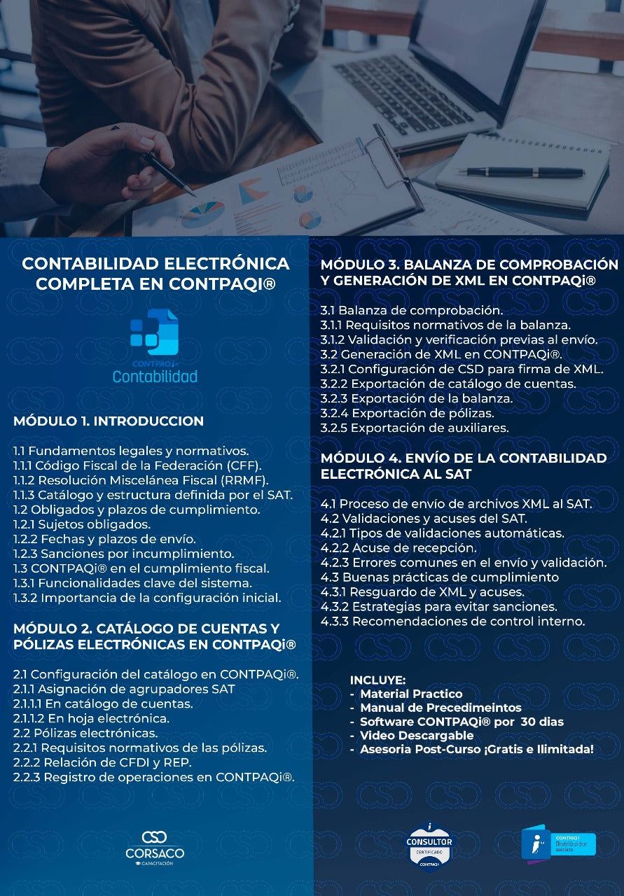 Curso CONTPAQi® Contabilidad – Contabilidad Electrónica Completa