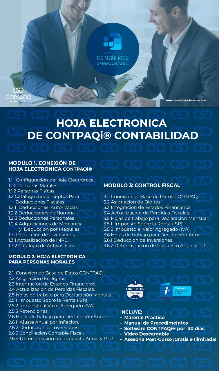 Hoja Electrónica de CONTPAQi® Contabilidad – Cierre Fiscal